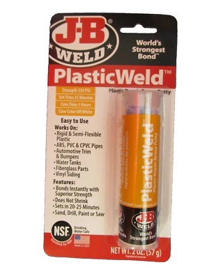 J-B Weld #8237 PlasticWeld Plastic Repair Epoxy Putty - 2 oz   NEW - Image 1 of 2