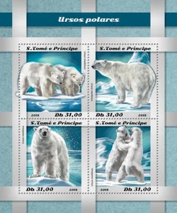Polar Bear MNH Stamps 2018 Sao Tome Principe M/S - Picture 1 of 1