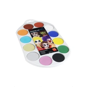 Schminkset mit 12 Farben, 4 Pinseln, 2 Schwämmen Profi Kinder-Schminkpalette - Bild 1 von 2
