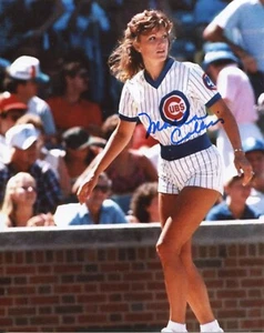 MARLA COLLINS Chicago Cubs signed Ball girl Photo in action 1984-86 COA - Picture 1 of 2