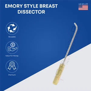 EMORY Style Breast Dissector Plastic Surgery Breasts Dissectors Curved 30 cm - Picture 1 of 1