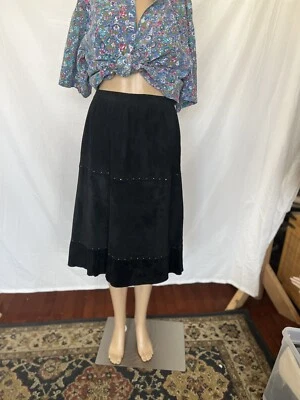 Vintage Scully suede Western skirt Studs Tiered Medium Brown - Image 1 of 4