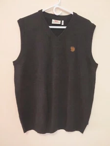 Fjallraven Ovik Mens Wool Sweater Vest Charcoal Gray Size Large - Picture 1 of 6