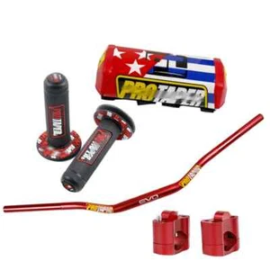 28mm CNC Motorcycle 1-1/8" Fat Bar Handlebar High Handle Grips Clamps Pads - Picture 1 of 35