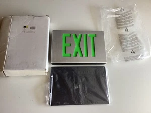 NEW IN BOX! LUMAPRO 120/277V GREEN LED ALUMINUM EXIT SIGN 6CGL9 - Picture 1 of 1