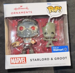 Funko Pop Marvel Hallmark Ornaments Star Lord And Groot Walmart Exclusive - Picture 1 of 2