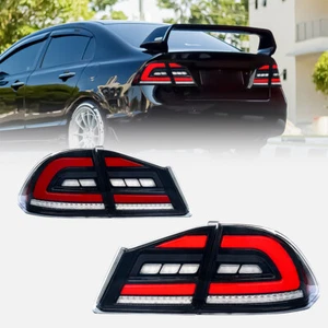 Pair LED Tail Lights For Honda Civic 2005-2012 Dynamic Turn Signal Brake Lamp - Imagen 1 de 7