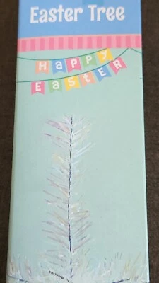 18" Mini Tabletop Artificial Easter Christmas Tree Year Round Iridescent White - Image 1 of 4