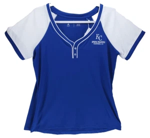Kansas City Royals Spring Training Shirt Women's Size L Antigua Blue White MLB - Picture 1 of 8