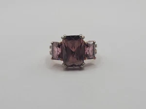Regal Triple Pink Stone w/ Accent Stones 5g Sterling Silver Size 5.75 Ring - Picture 1 of 5