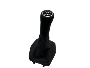 5 Rayon Levier de Vitesses Bouton VW Polo 4 IV 9N Vitesses, Sac Cuir Noir OE - Picture 1 of 11