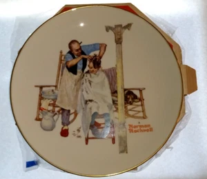 Friseursalon Deko Norman Rockwell Sammelteller Schere Agony & ein neuer Look - Bild 1 von 7