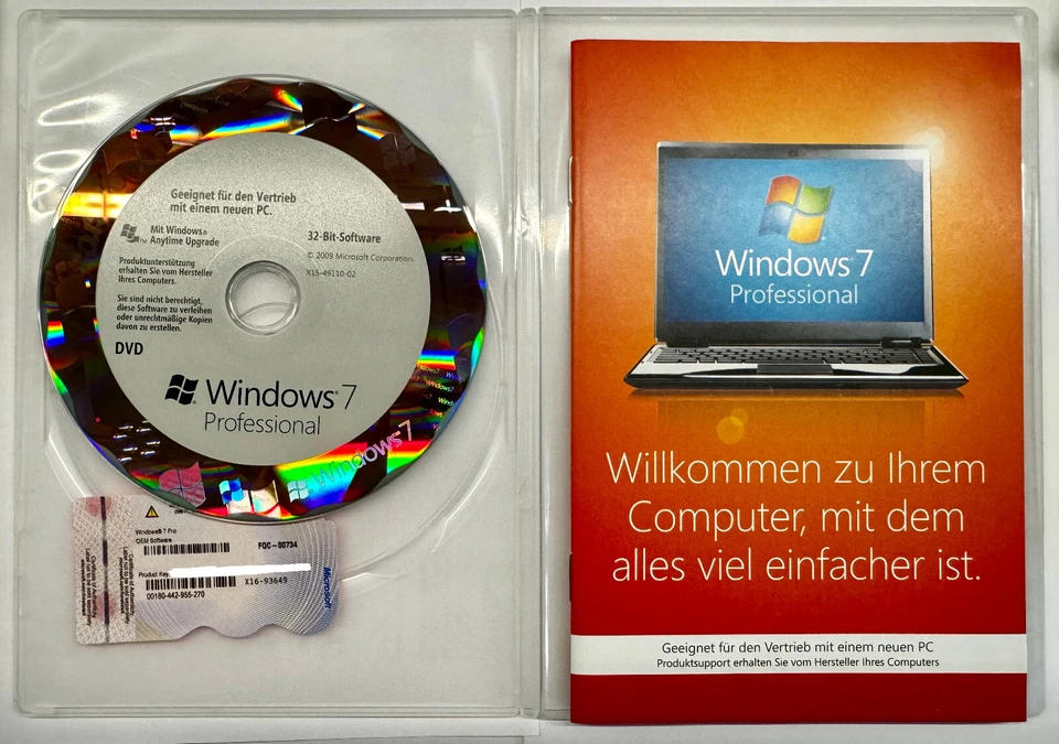 Windows 7 Professional 32 Bit OEM OVP - Bild 1 von 1