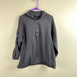 Givenchy for Singapore Airlines Black 1/2 Zip Pajamas Top Sz LG Pullover Cotton - Picture 1 of 8