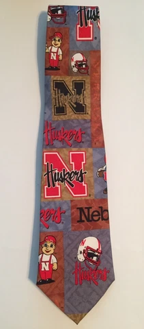 Nebraska Cornhuskers 100% Silk Necktie Tie - Collage Design Cover
