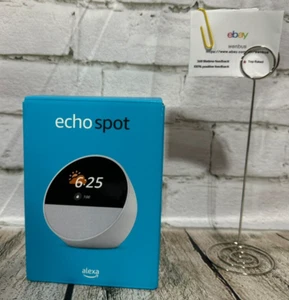 All-New Echo Spot (2024 Release) - Smart Alarm Clock + Alexa - Glacier White NEW - Picture 1 of 4