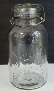 Vintage Double Safety Half Gallon Canning Jar Hard To Find Size Boston Ma. - Picture 1 of 3