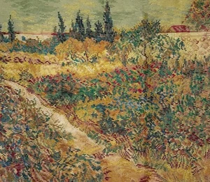 VINCENT VAN GOGH 1888 "GARDEN AT ARLES" Needlepoint Tramme Kit 20" x 17" - Picture 1 of 5