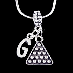 Initial Letter Carom Billiard Balls Cue sports Pool snooker Necklace New Jewelry - Picture 1 of 8