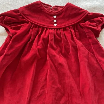 Vestido bebé niña terciopelo rojo años 50 2T de colección Foto 1 de 4