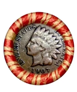 Unsearched 1907 Indian Head Penny 1933 Wheat Small Cent Ends Roll Estate - Picture 1 of 4