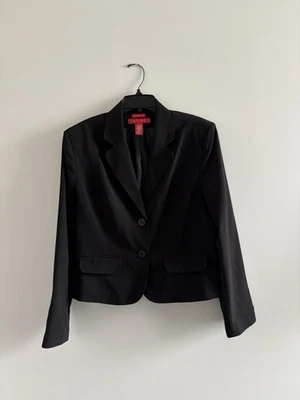 Anne Klein Blazer черный эластичной подкладки 2 кнопки женщин 14 карьера офиса - Изображение 1 из 4