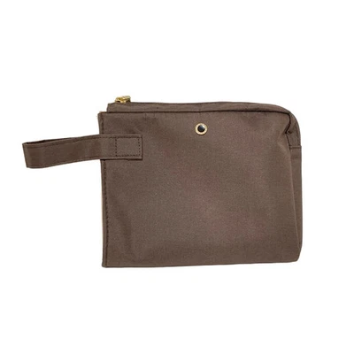 Auténtica bolsa de cuero sintético de nailon beige marrón oscuro BVLGARI PARFUMS - Foto 1 de 4