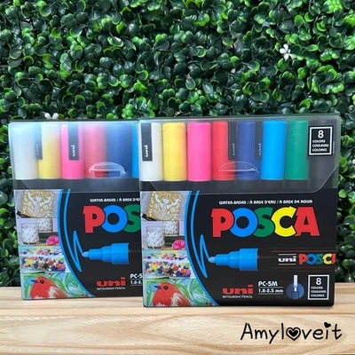 Juego de marcadores de pintura POSCA de 8 colores, PC-5M mediano 2 juegos nuevo Foto 1 de 4