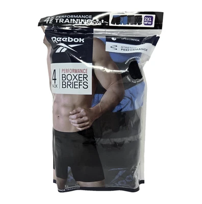 Reebok Mens Performance Boxer Briefs Underwear 4 Pack 2XL 44-46 Speedwick NEW - Image 1 of 4