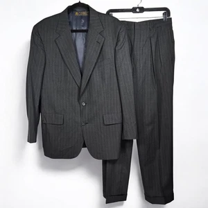 VINTAGE Brooks Brothers 100% Wool Pinstripe Suit Men 41R 2-Piece Pants 30x30 USA - Picture 1 of 11