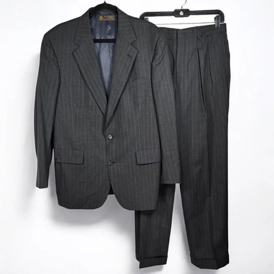 VINTAGE Brooks Brothers 100% Wool Pinstripe Suit Men 41R 2-Piece Pants 30x30 USA - Image 1 of 4