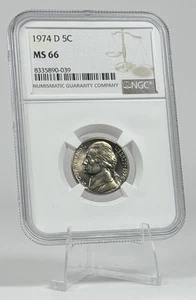 1974-D Jefferson Nickel 5c NGC MS66 DDO DDR Tilted Rim Errors Brilliant UNC - Picture 1 of 11