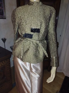 Camicia da sera originale anni '50 - oro - taglia 38? - Foto 1 di 5