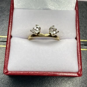 14k Yellow Gold Diamond Pave Wedding Guard Jacket Bridal Set V Band Ring 7 - Picture 1 of 16