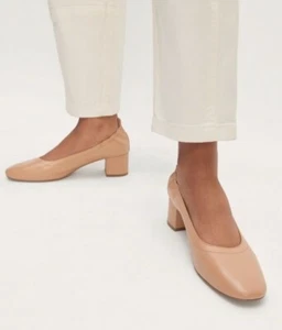 Everlane The Day Heel Tan Supple Leather Career Office Comfort Womens Size 6M - Picture 1 of 10