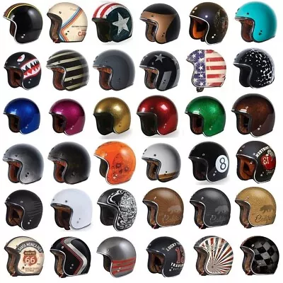 T50 Torc 3/4 Open Face Motorcycle Scooter Helmet DOT Cafe Racer Retro Vintage - Image 1 of 2