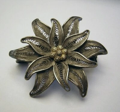 SPILLA ARGENTO FILIGRANA Campo Ligure - Anni 60 - Immagine 1 di 3