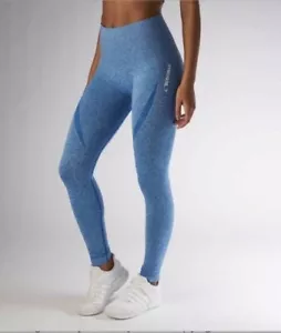 Gymshark Energy Plus Seamless Laser Cut Leggings Crop Blueberry Color Sz Large - Picture 1 of 13