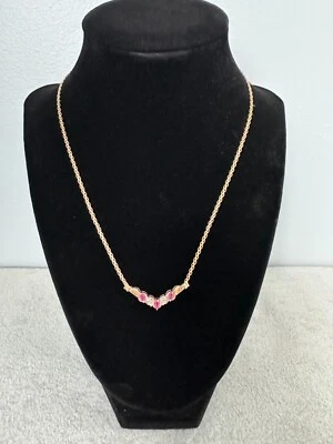 Nissko Solid 10k Yellow Gold Ruby and  Diamond accent  Necklace 4.85 grams - Image 1 of 4