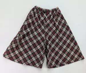 Vintage 70s Women's Gaucho Cropped Wide Leg Pants Plaid Wool Blend 27" Waist - Picture 1 of 10
