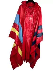 Rare Vintage polo Ralph Lauren blue label stadium Nylon Rain poncho stripes - Picture 1 of 8