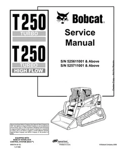 Bobcat T250 Compact Track Loader Workshop Manual Service Shop Repair 6902724 - Picture 1 of 5