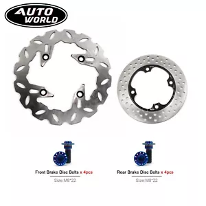 For Honda JAZZ 250 2001 2002 2003 2004 Front Rear Brake Disc Rotor and Bolts - Picture 1 of 10