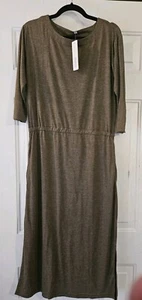 Neu mit Etikett Größe Large braunes Damenkleid - 2 Taschen - dh3380 - Bild 1 von 5