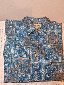 Vintage Cooke Street Honolulu Men's Shirt Size L Hawaiian Blue Camp Vacay Beach - Picture 1 of 8