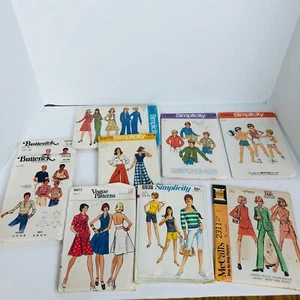 Vintage Simplicity Pattern Men’s woman’s kids  1975 some cut  lot of 9 Vogue 60s - Picture 1 of 7