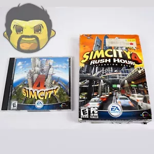 SimCity 4 PC & Rush Hour Expansion CIB 2003 PC CD-ROM PC-CD Tested FAST SHIPPING - Picture 1 of 19