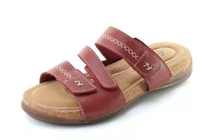Neu ohne Karton Clarks Roseville Bay rote Damen-Ledersandalen Größe 6,5 W Schuhe - Bild 1 von 12