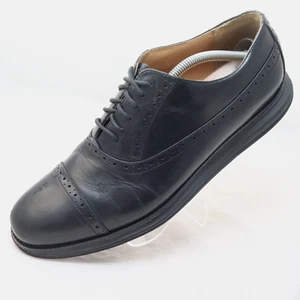 COLE HAAN LunarGrand Zapatos Oxford Para Hombre 11.5 M Negro Cuero Brogue Vestido C12609 - Imagen 1 de 13