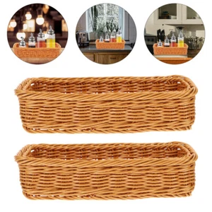 2 Pcs Set Wicker Basket Narrow Woven Storage Seasoning Baby Cute for - Picture 1 of 12